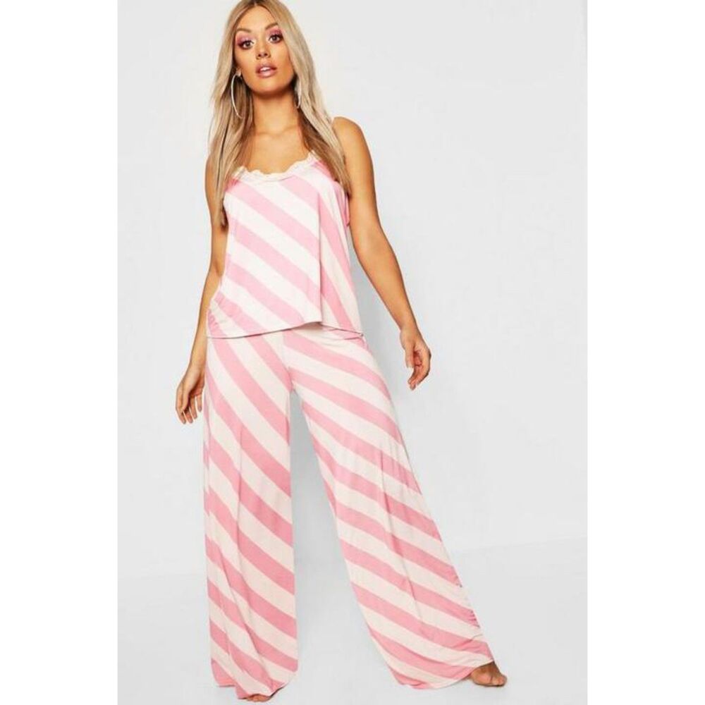NWT Boohoo Plus Gemma Collins Lace Trim Cami PJ Set Top Only US 14 UK18 Pink